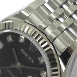 Rolex ROLEX Datejust 179174G Z number Roulette Ladies Watch 10P Diamond Black Computer K18WG Automatic Self-winding