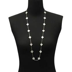 Van Cleef & Arpels VCA Alhambra Shell Long Necklace 20P 86cm K18 WG