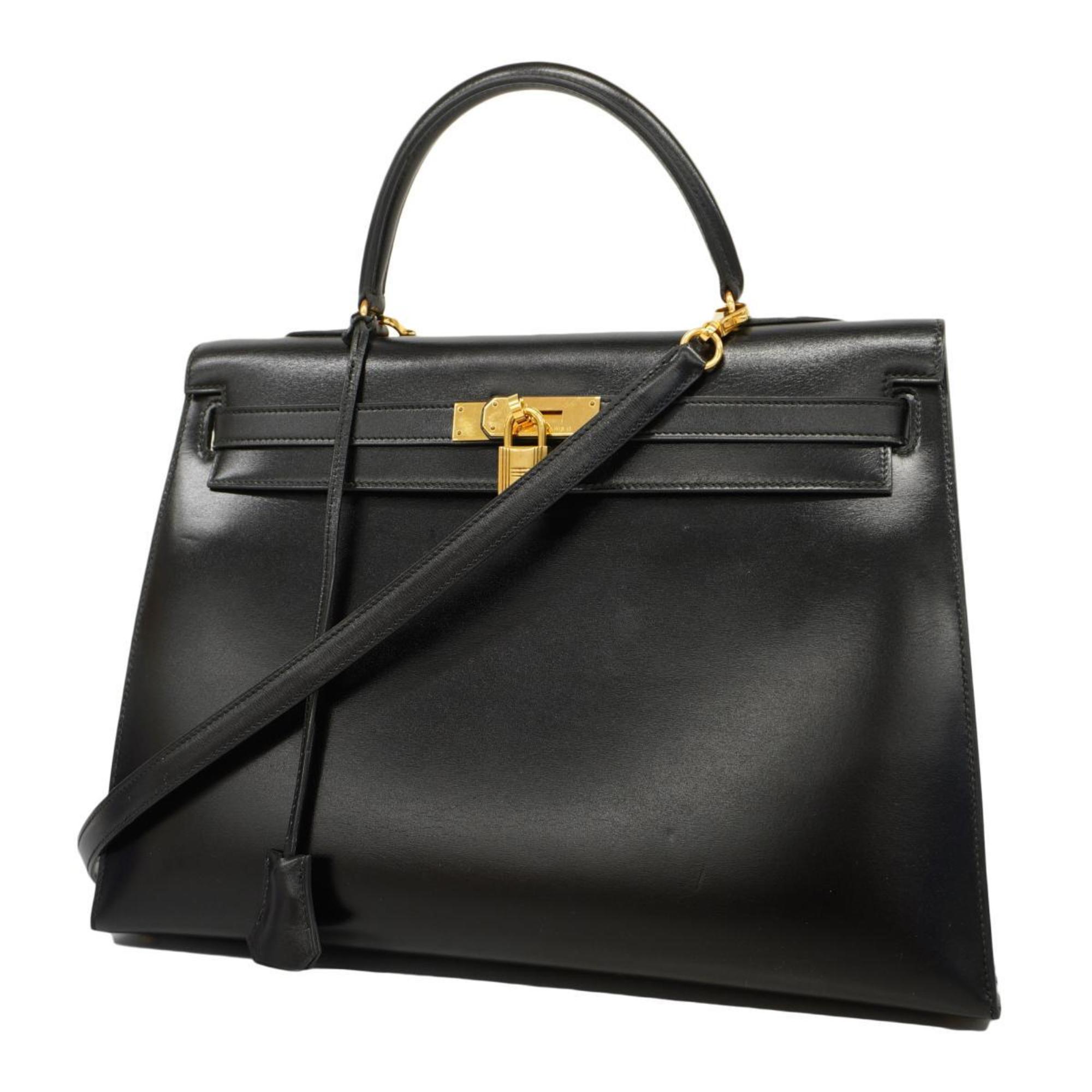 Hermes handbag Kelly 35 〇S stamp box calf black ladies