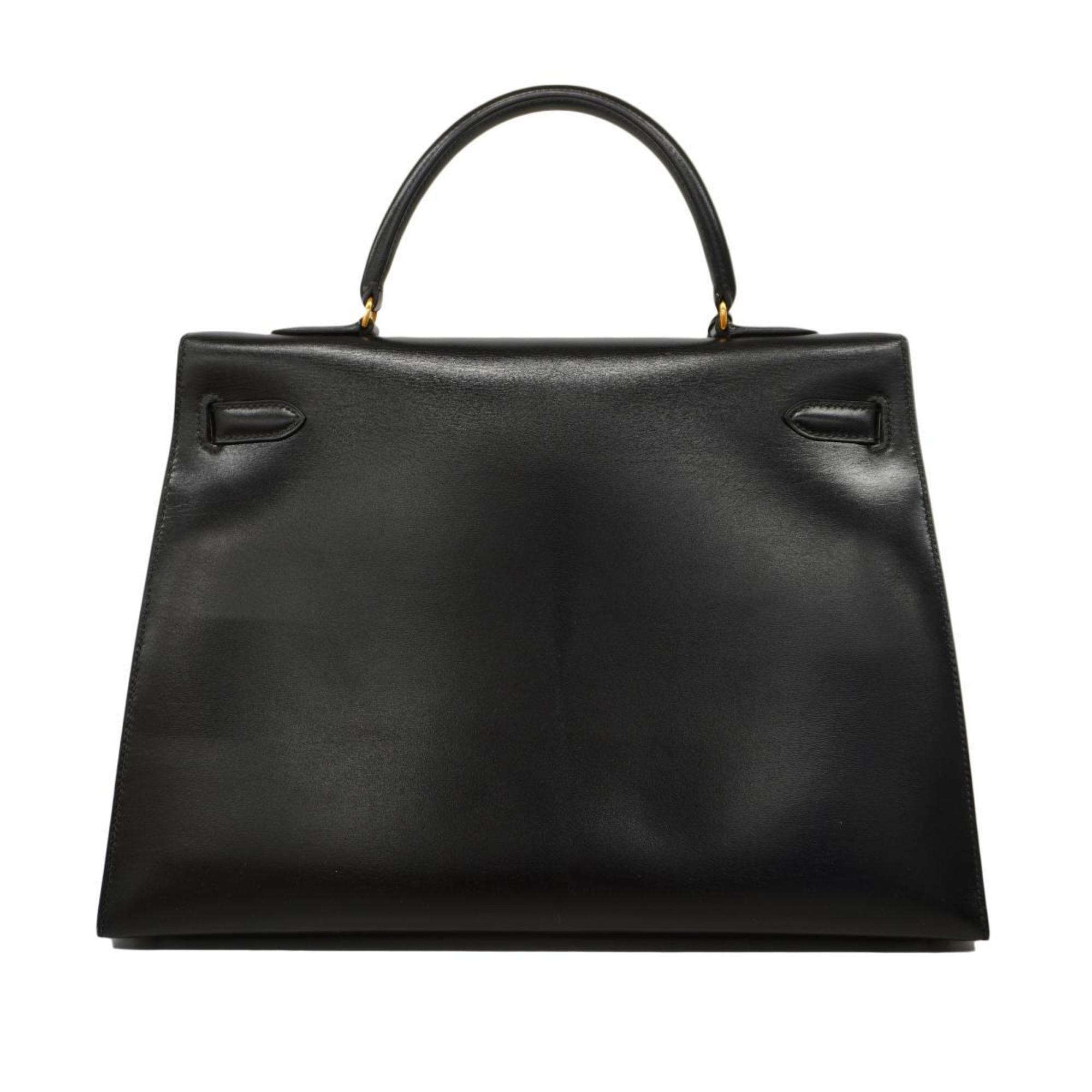 Hermes handbag Kelly 35 〇S stamp box calf black ladies