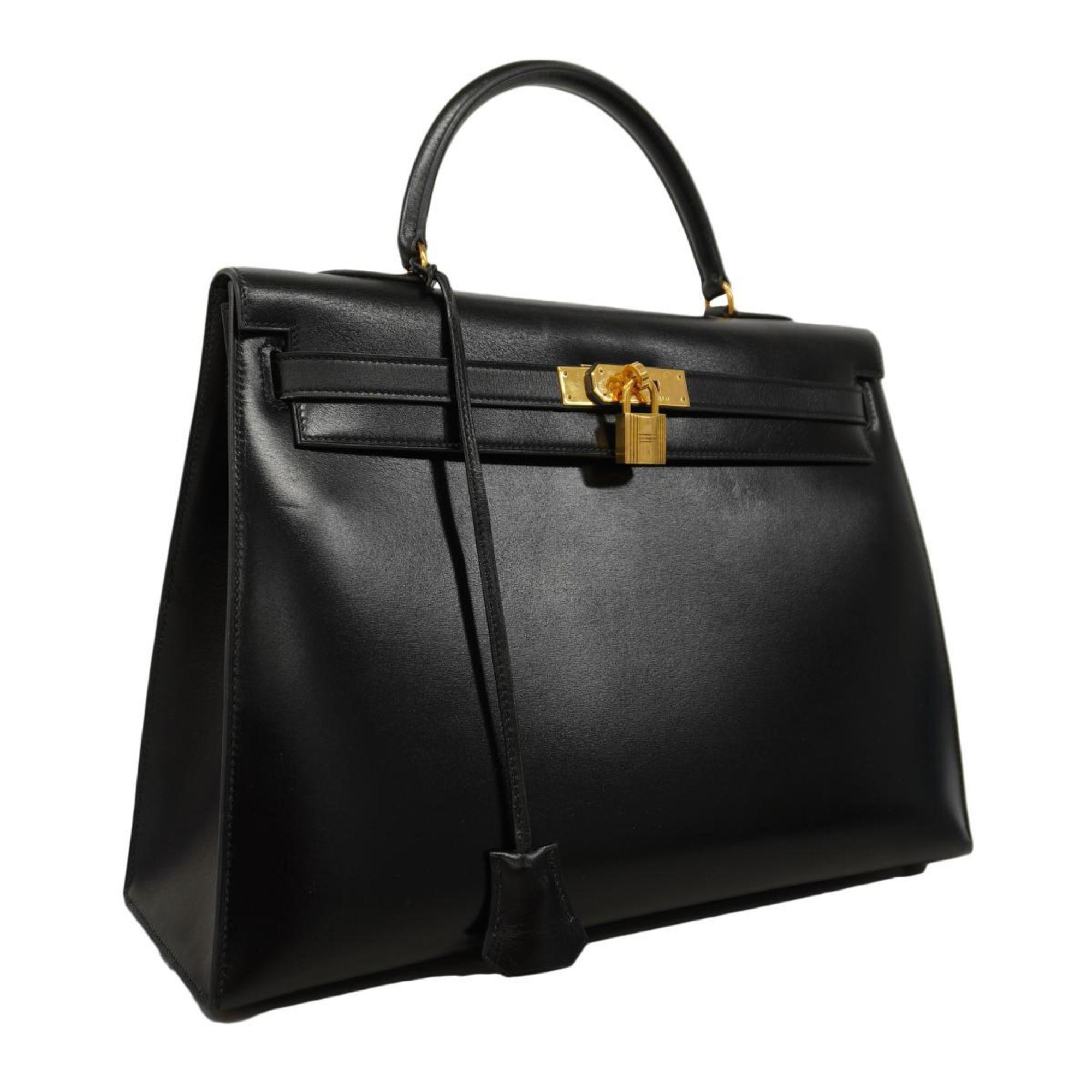 Hermes handbag Kelly 35 〇S stamp box calf black ladies