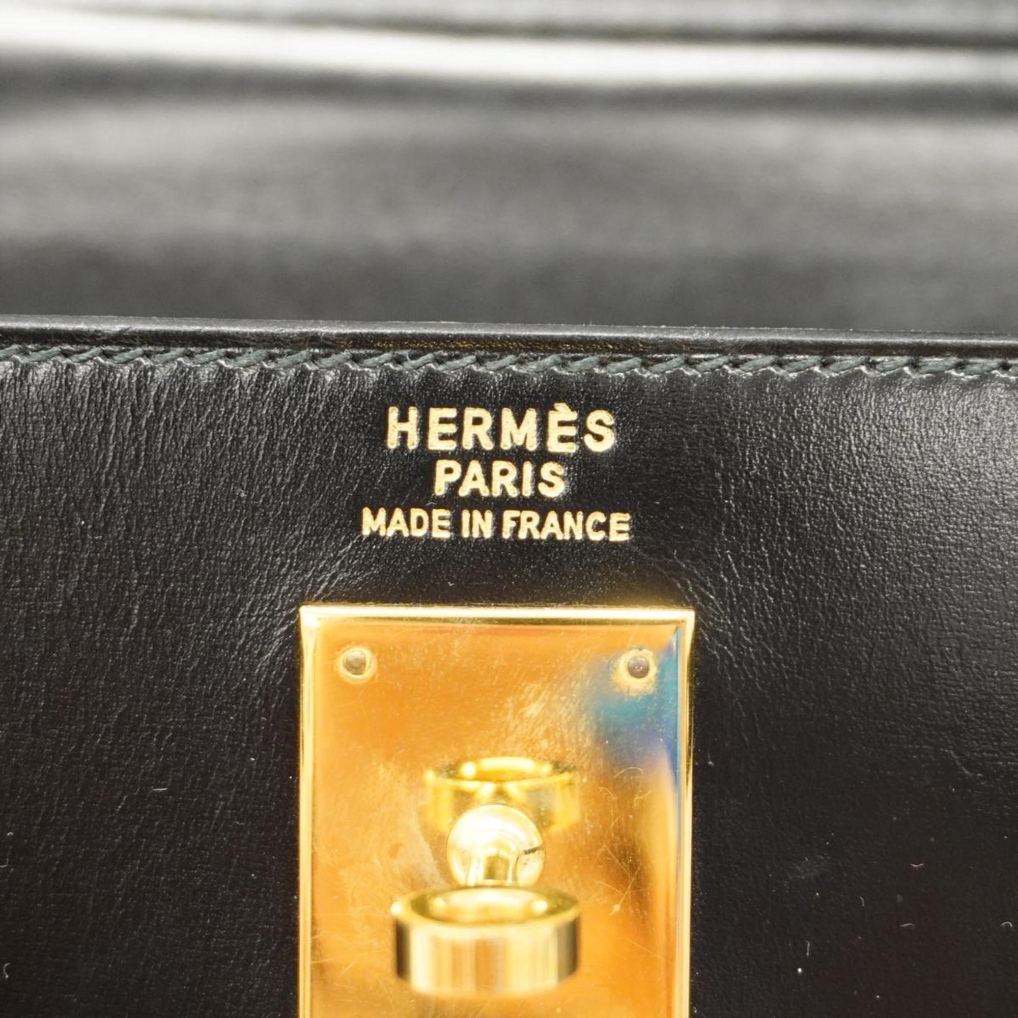 Hermes handbag Kelly 35 〇S stamp box calf black ladies