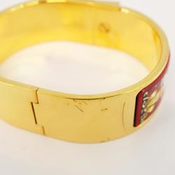 Hermes Bangle, GM enamel, locé, GP plating, cloisonné, gold, red, for men and women