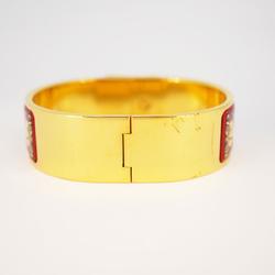 Hermes Bangle, GM enamel, locé, GP plating, cloisonné, gold, red, for men and women