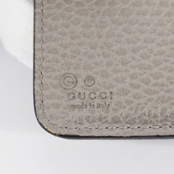 Gucci Long Wallet Interlocking G 449397 Leather Grey Champagne Women's