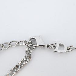 Christian Dior Necklace Heart Padlock Metal Silver Women's