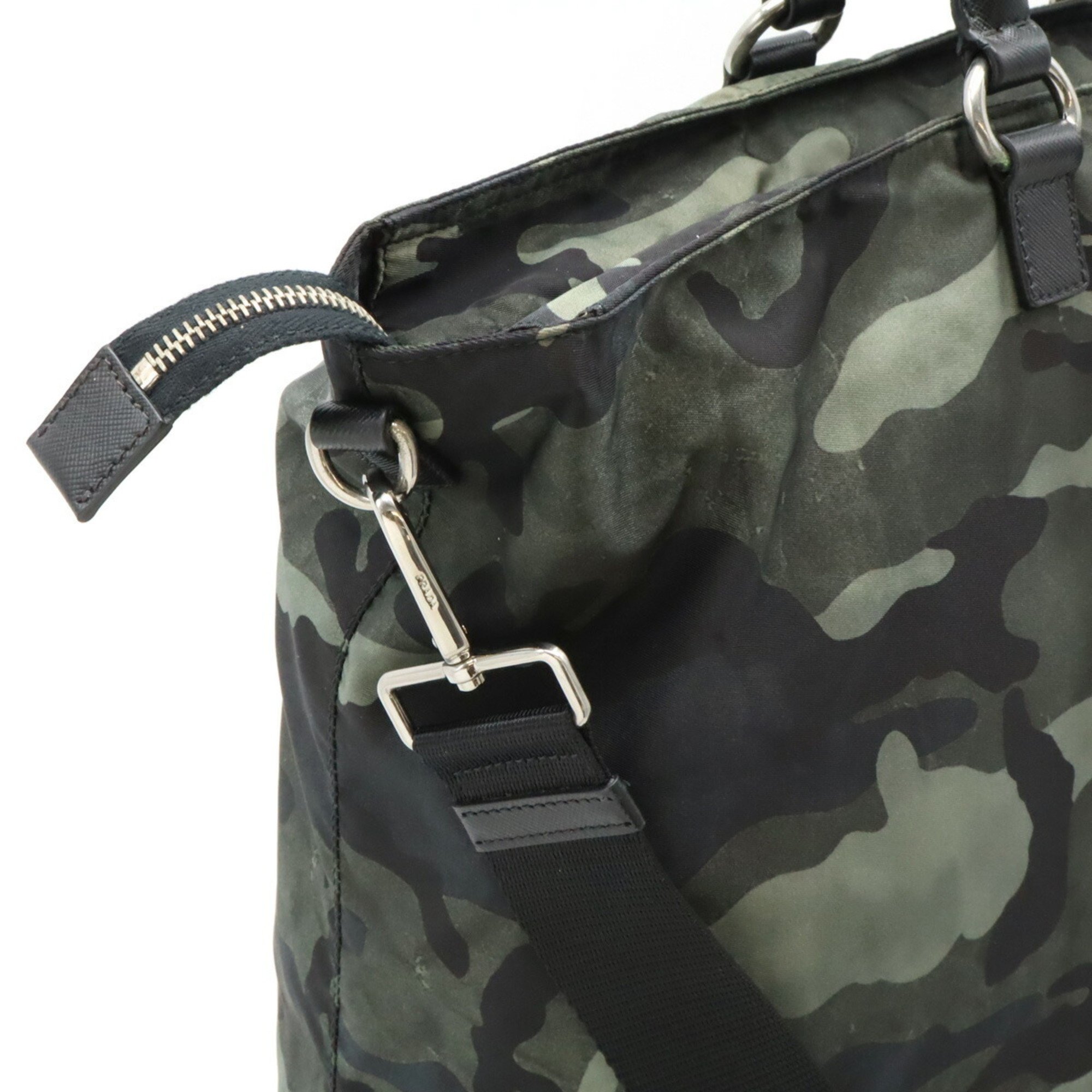 PRADA Prada Handbag Shoulder Bag Dragon Camouflage Nylon FUMO Green Purchased at a domestic boutique VA889S