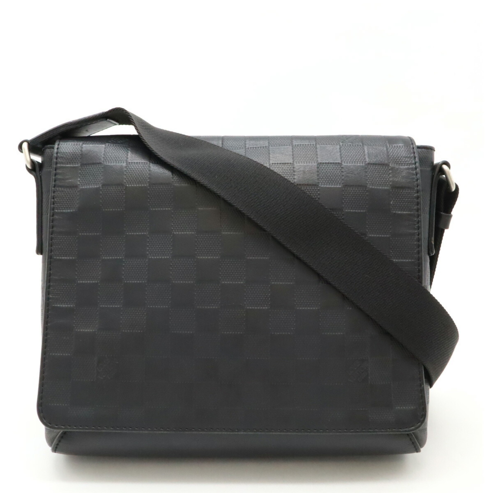 LOUIS VUITTON Damier Infini District PM Shoulder Bag Onyx Black N41033