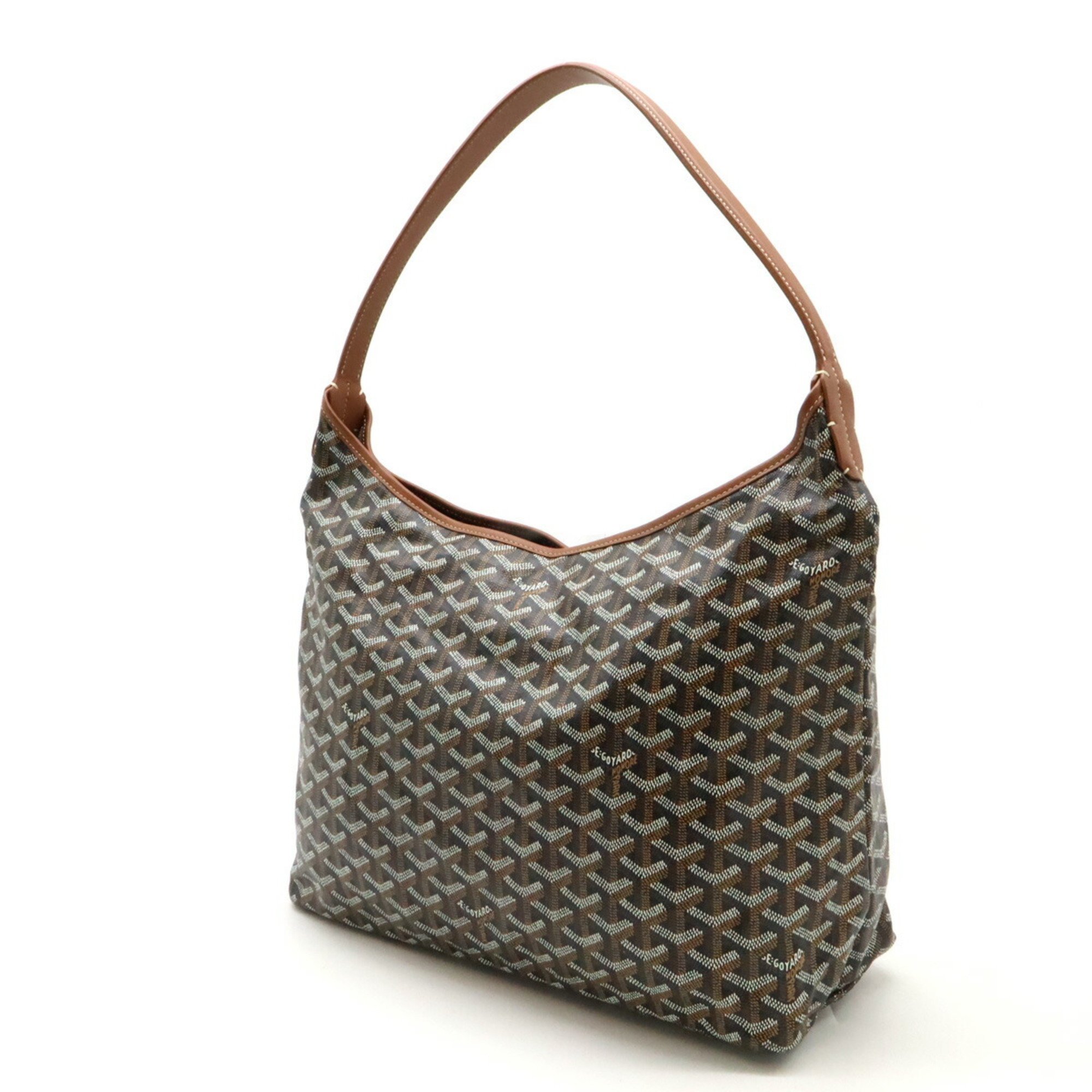 GOYARD Goyard Boheme Hobo Bag PM Shoulder Coated Canvas Leather Black Brown Pouch not included