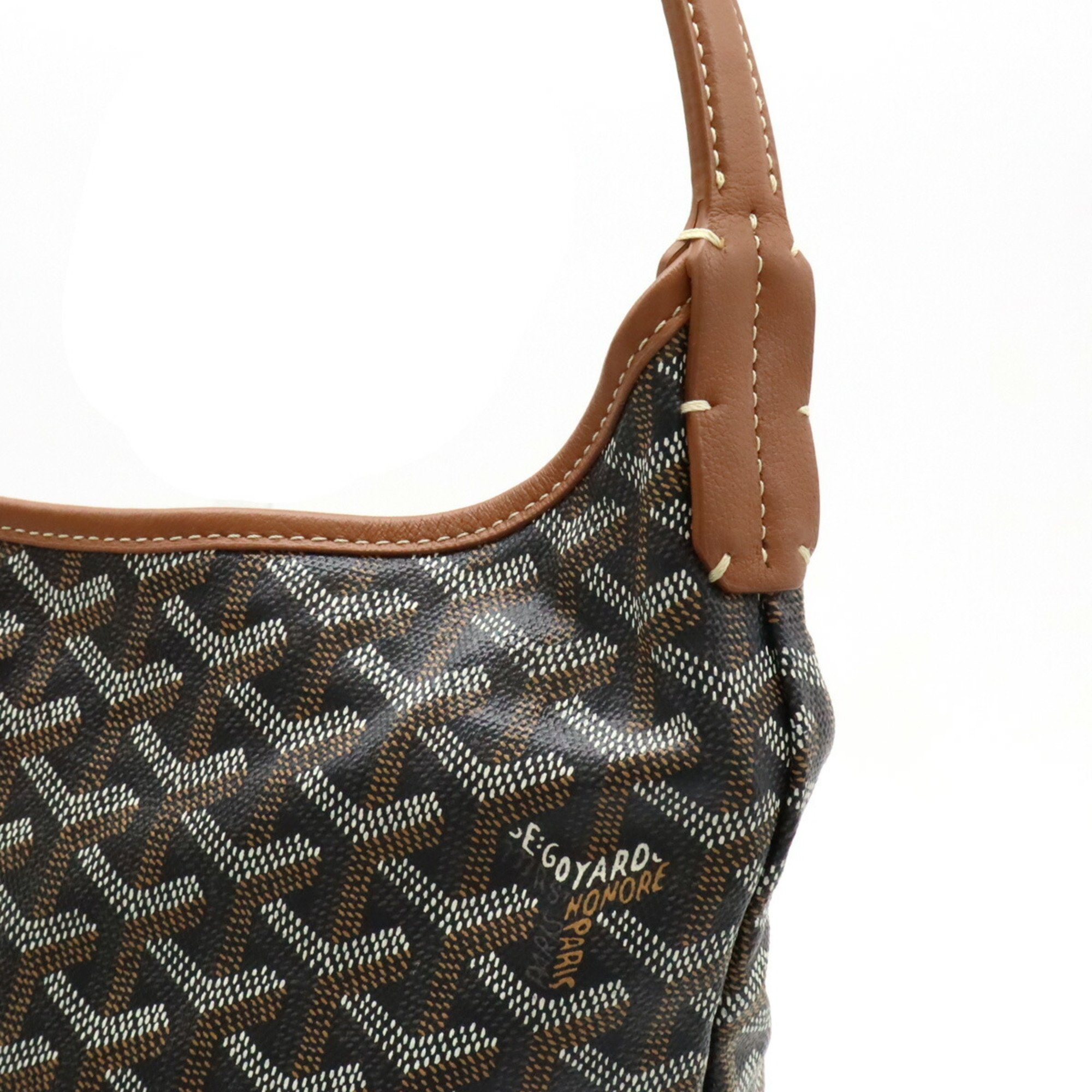 GOYARD Goyard Boheme Hobo Bag PM Shoulder Coated Canvas Leather Black Brown Pouch not included