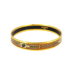 Hermes Bangle, Enamel PM, GP Plated, Cloisonne, Gold, Multicolor, Women's