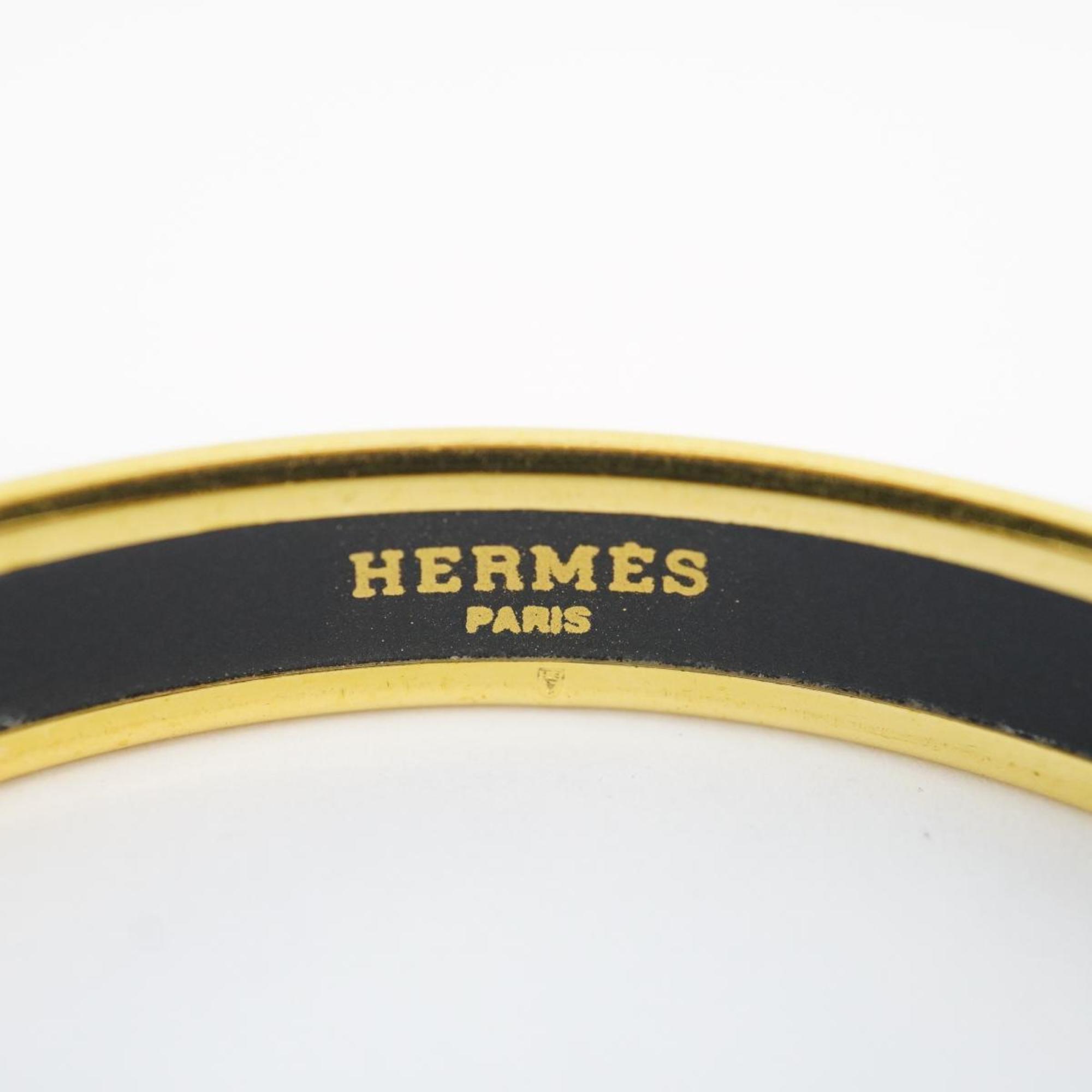 Hermes Bangle, Enamel PM, GP Plated, Cloisonne, Gold, Multicolor, Women's