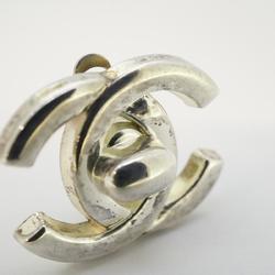 Chanel earrings turn lock metal silver 97P for women