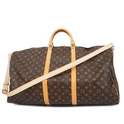 Louis Vuitton Boston Bag Monogram Keepall Bandouliere 60 M41412 Brown Men's Women's