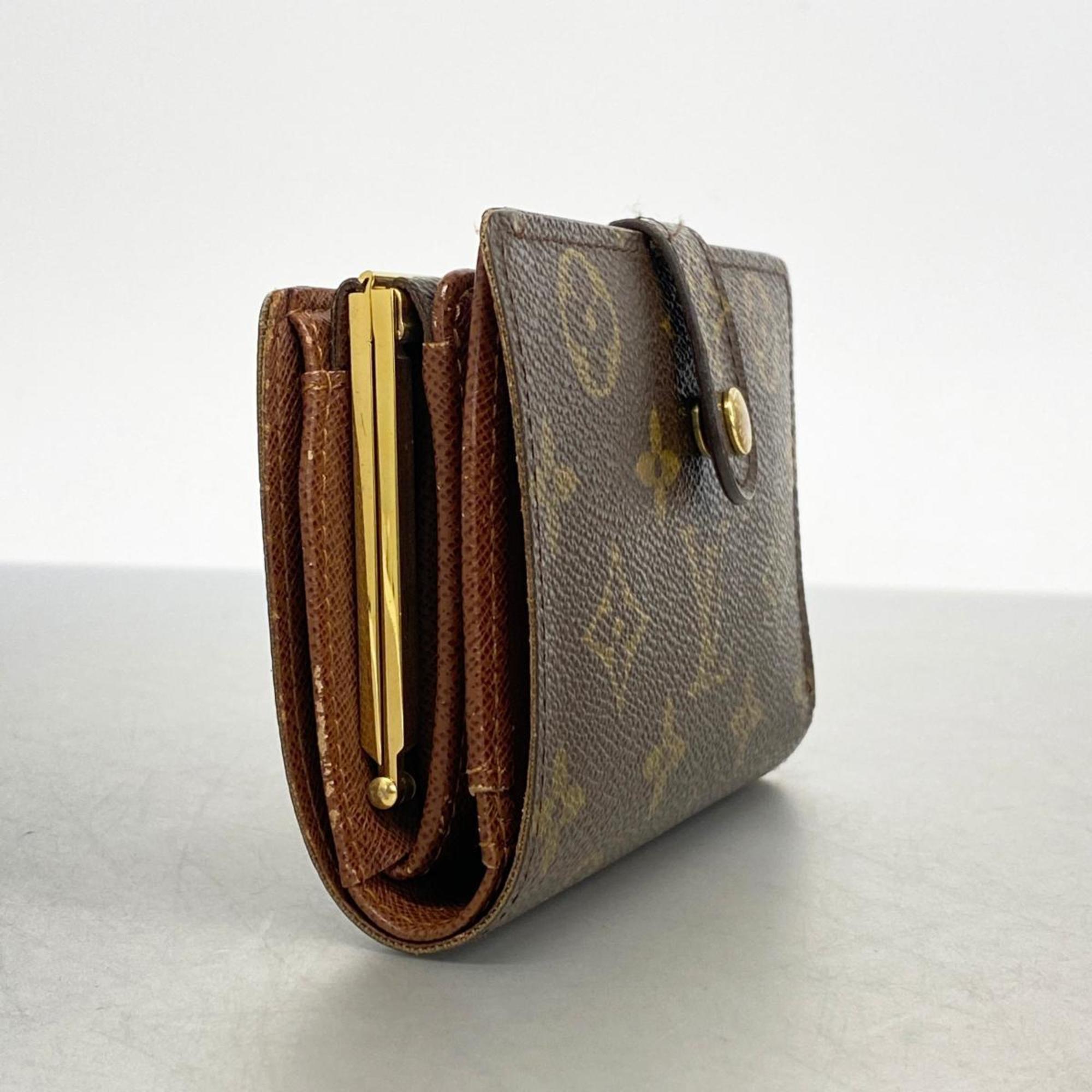 Louis Vuitton Wallet Monogram Porte Monnaie Biennois M61663 Brown Women's