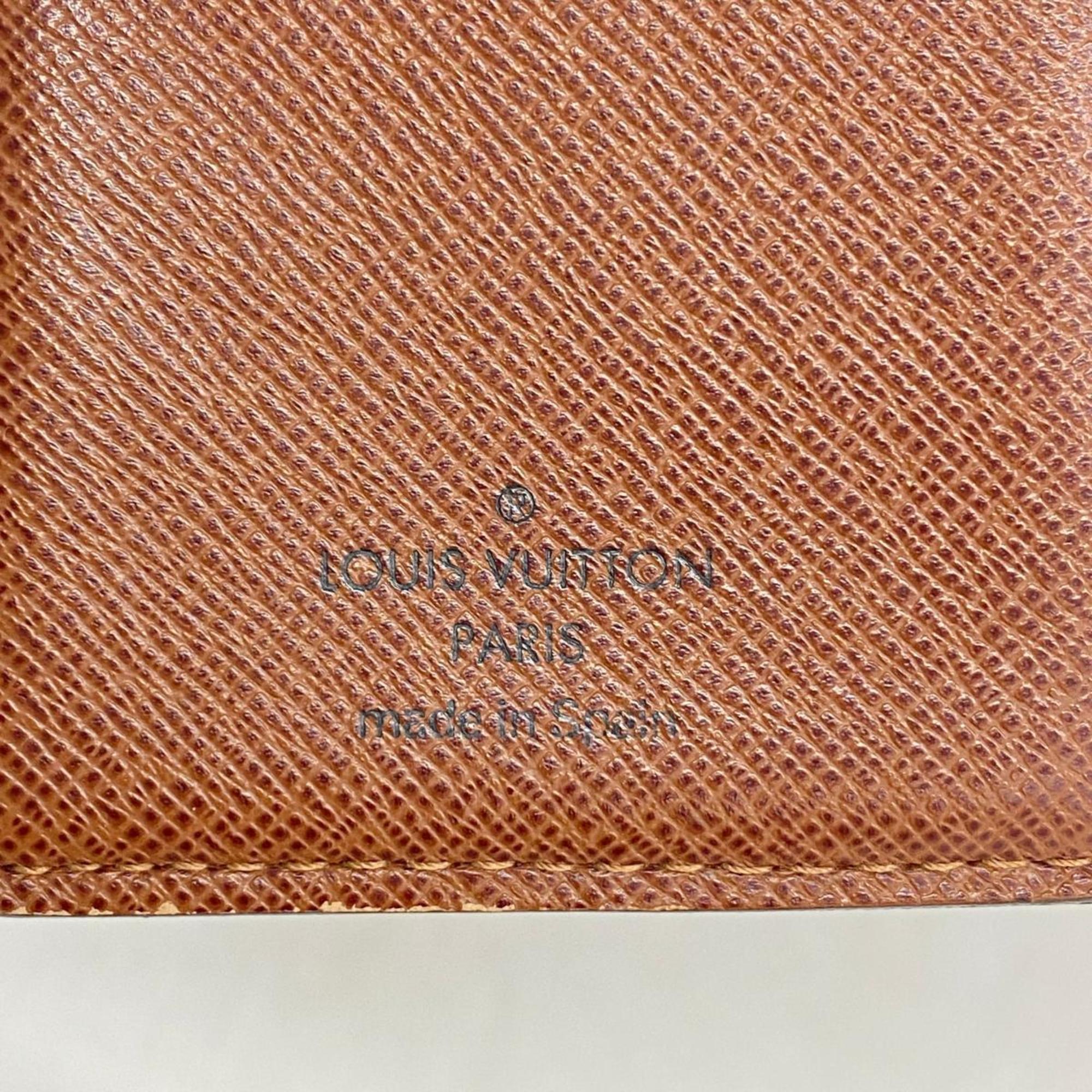 Louis Vuitton Wallet Monogram Porte Monnaie Biennois M61663 Brown Women's