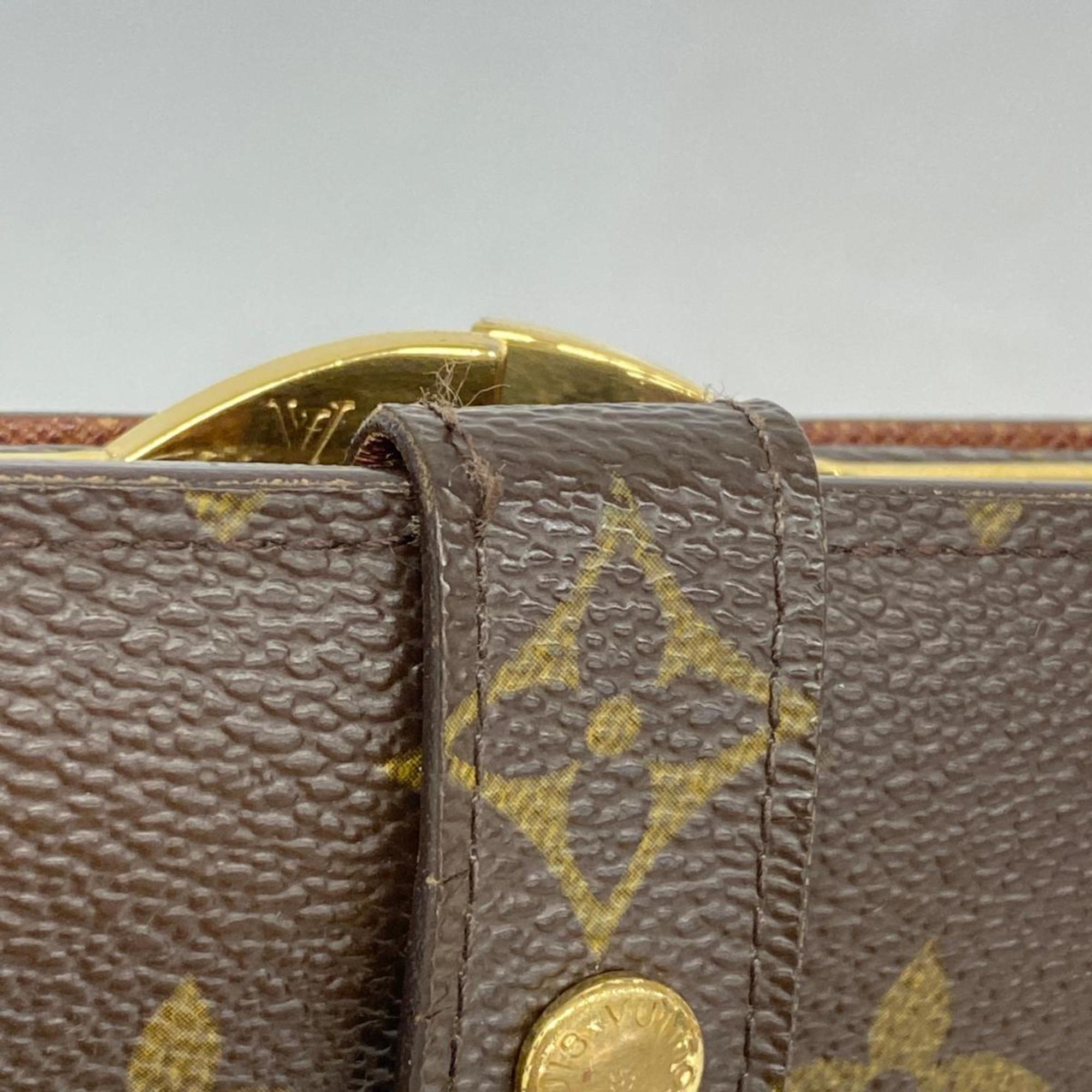 Louis Vuitton Wallet Monogram Porte Monnaie Biennois M61663 Brown Women's