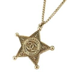 Chanel Necklace Coco Mark Star GP Plated Champagne Gold A14A Women's