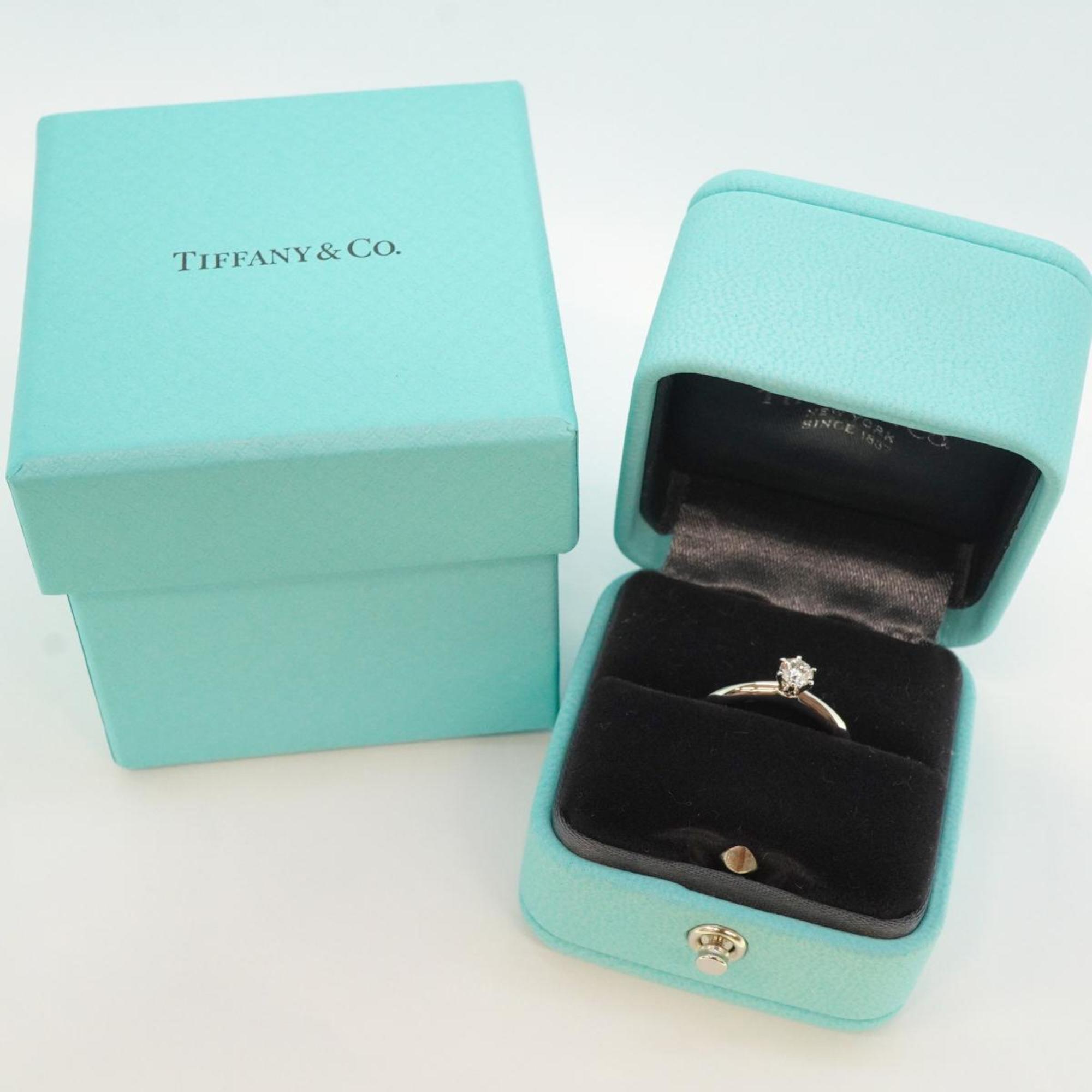 Tiffany Ring Solitaire 1PD Diamond Pt950 Platinum 0.21ct Ladies