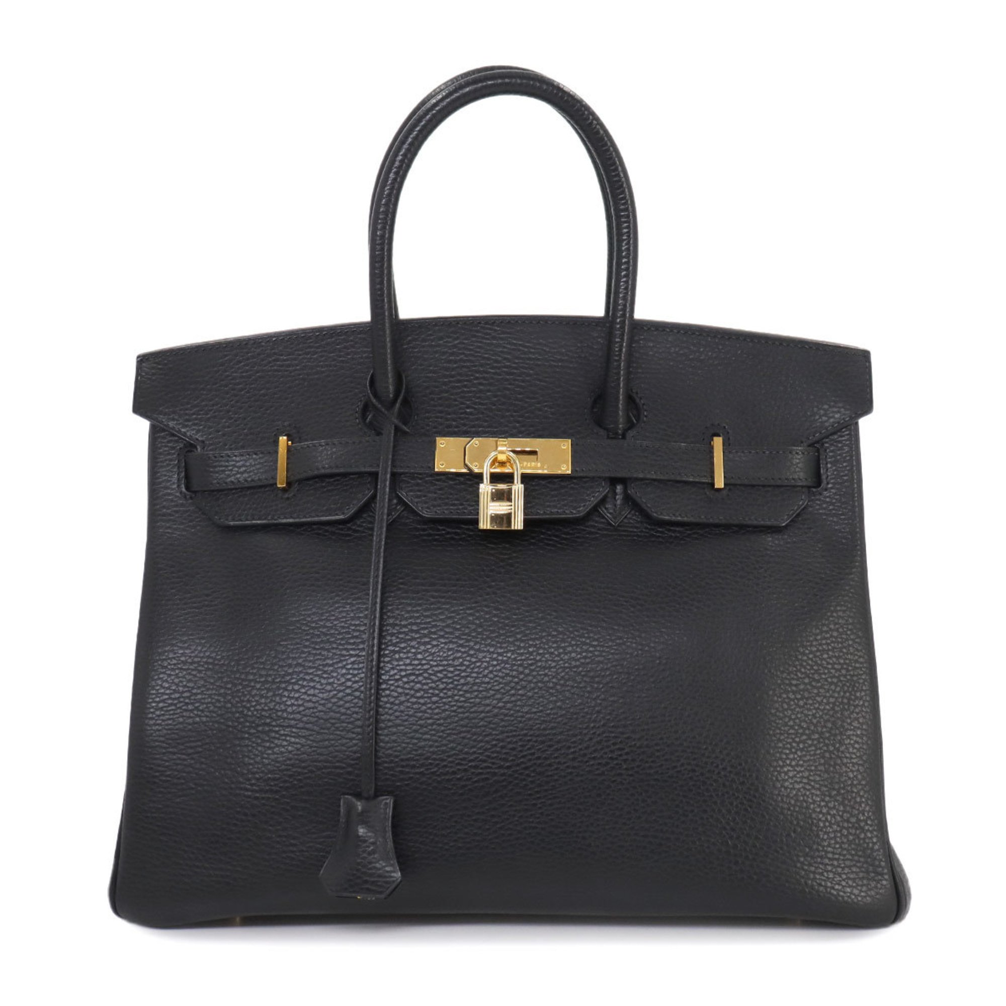 Hermes Birkin 35 Handbag Ardennes Black □F Stamp Gold Hardware