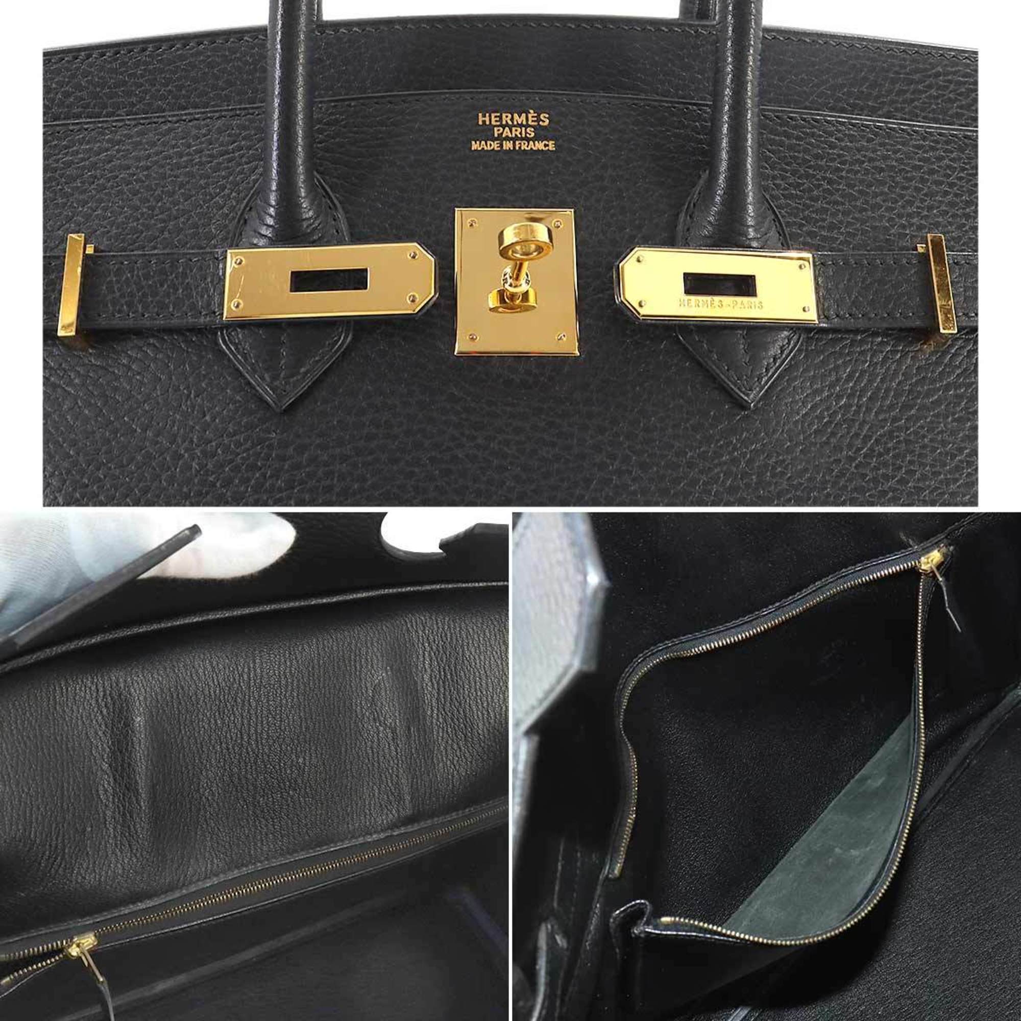 Hermes Birkin 35 Handbag Ardennes Black □F Stamp Gold Hardware