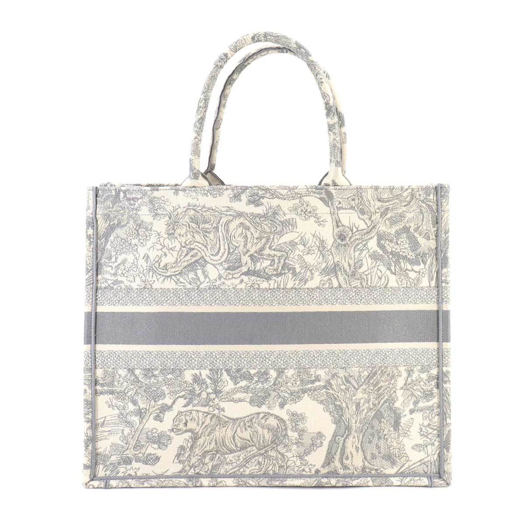 Christian Dior Toile de Jouy Book Tote Large Bag Canvas Grey Ecru M1286ZTDT