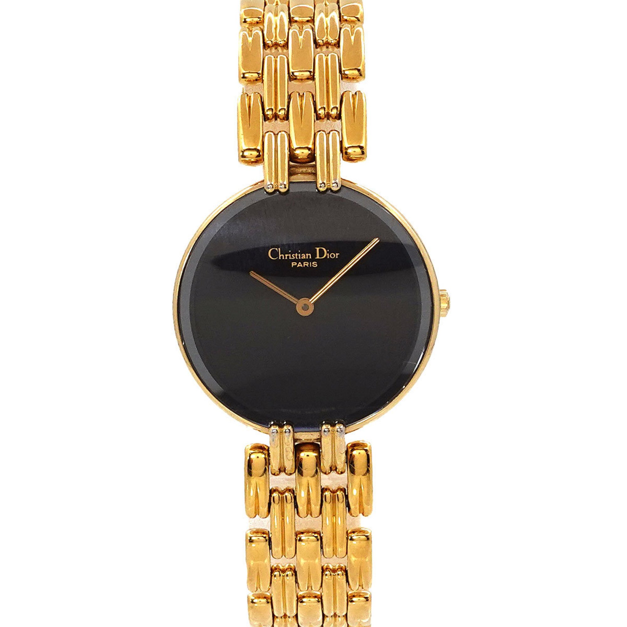 Christian Dior Bagbeera D46 154 4 Women's Watch Black GP Quartz