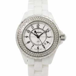 Chanel CHANEL J12 33mm H0967 Ladies Watch Diamond Bezel Date White Ceramic Quartz