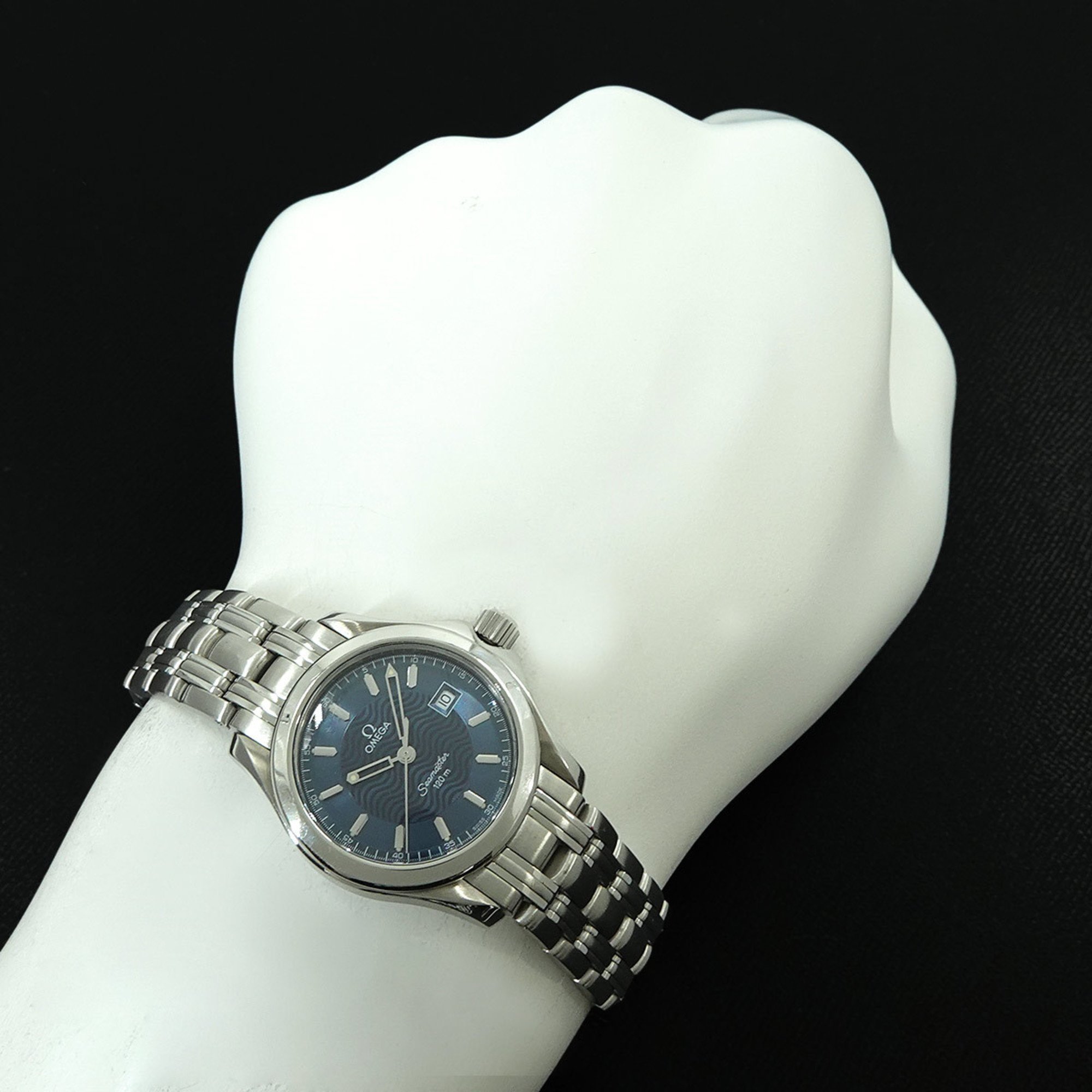 OMEGA Seamaster 120 Ladies Watch 2571 81 Date Blue Quartz