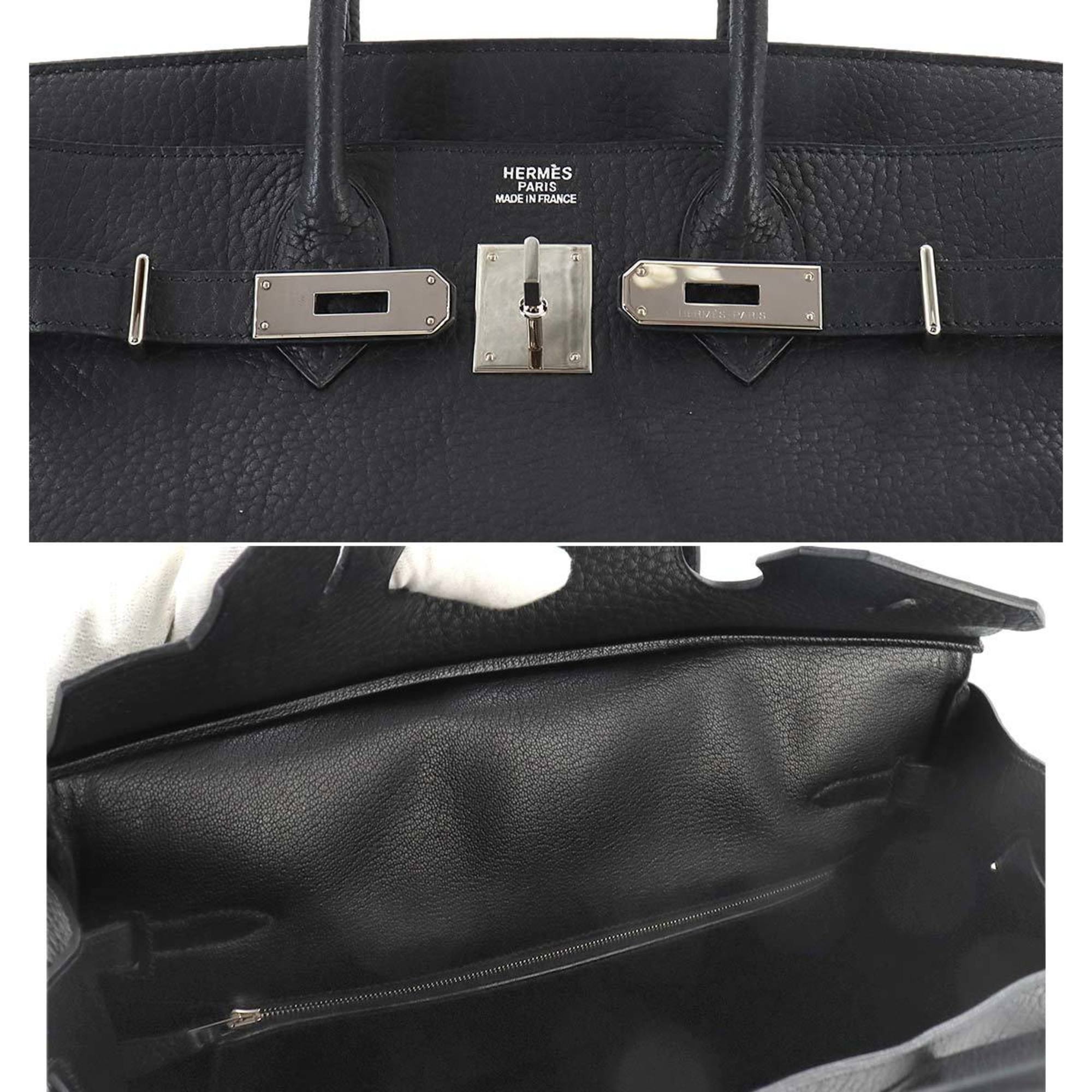 Hermes Haut a Courroies 32 Handbag Fjord Black □J Stamp Silver Hardware