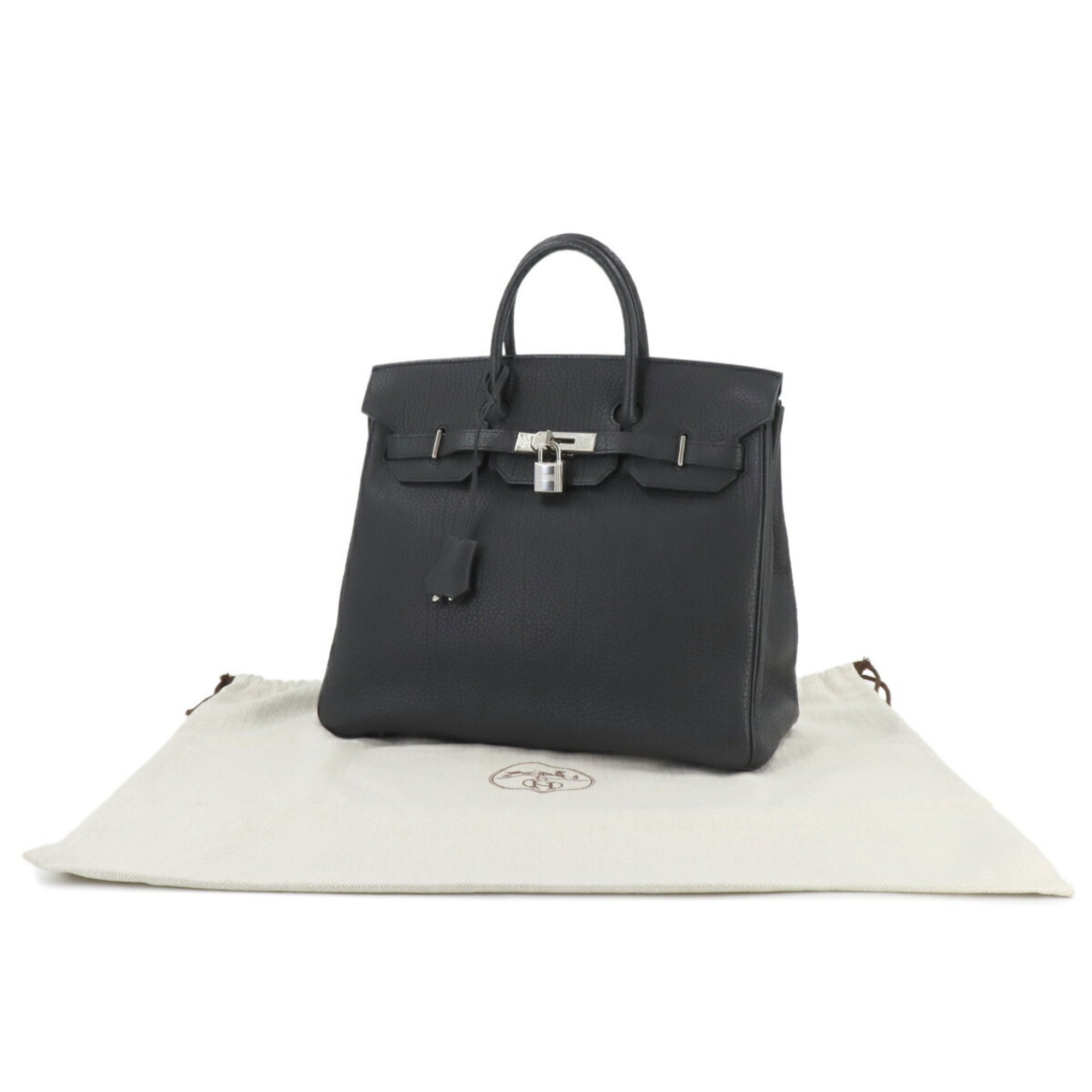 Hermes Haut a Courroies 32 Handbag Fjord Black □J Stamp Silver Hardware