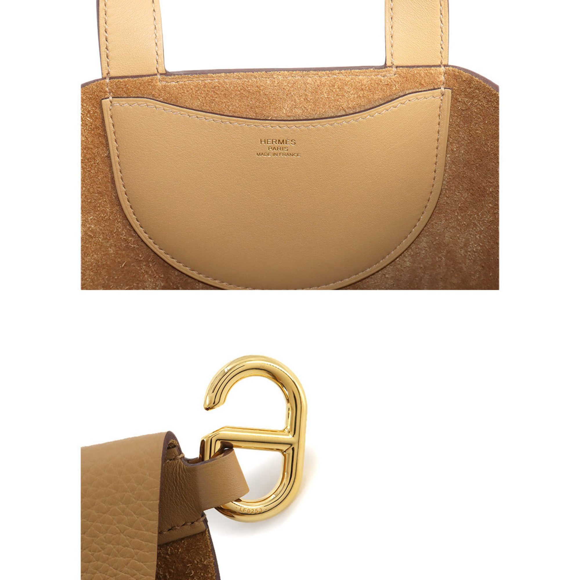 Hermes In the Loop 18 Handbag Taurillon Clemence Swift Biscuit W Stamp Gold Hardware