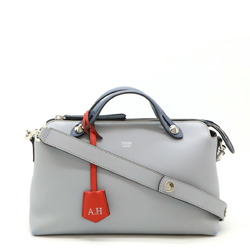 FENDI BY THE WAY Medium Handbag Shoulder Bag Leather Light Blue Gray Navy 8BL124 ()