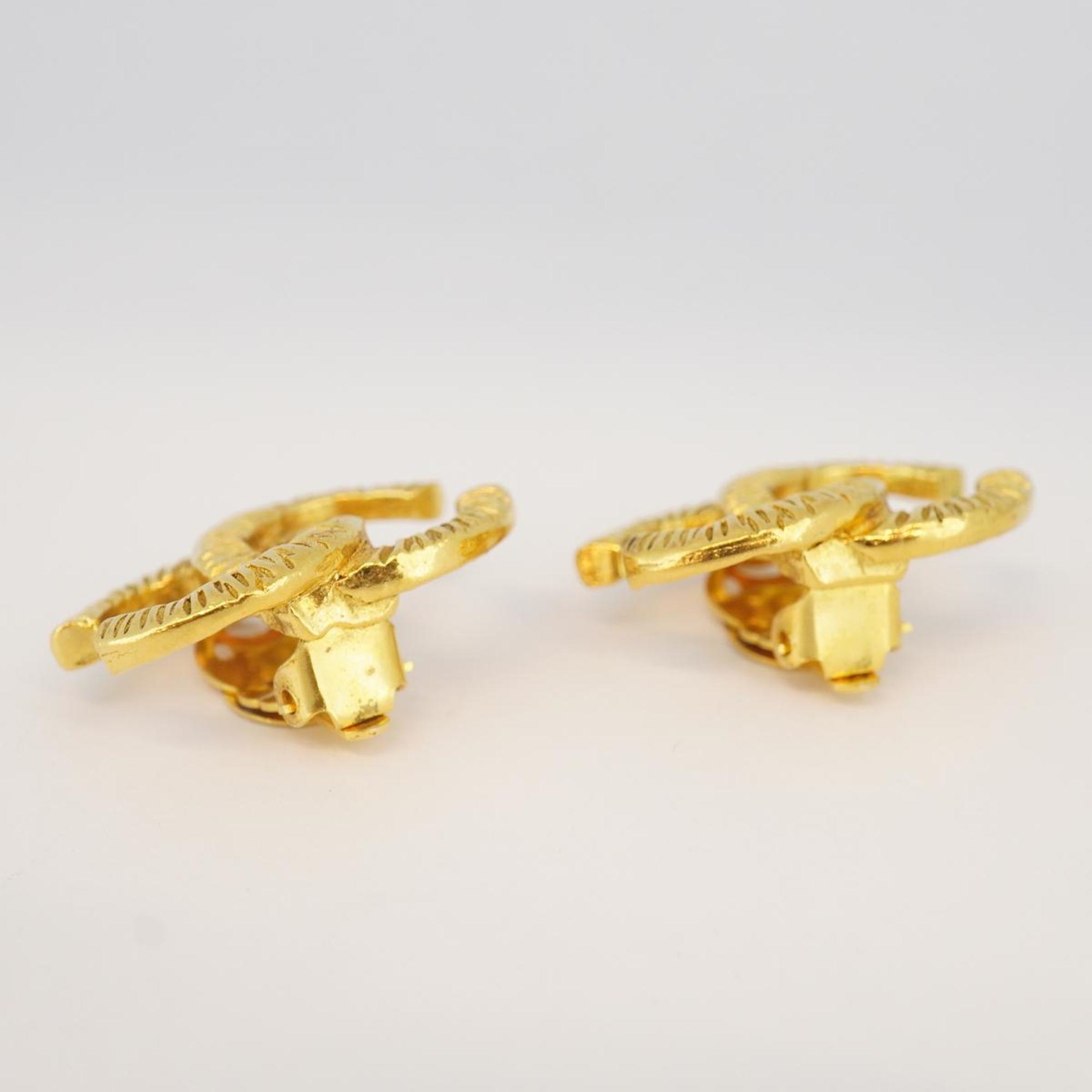 Chanel Earrings Coco Mark GP Plated Gold Women's