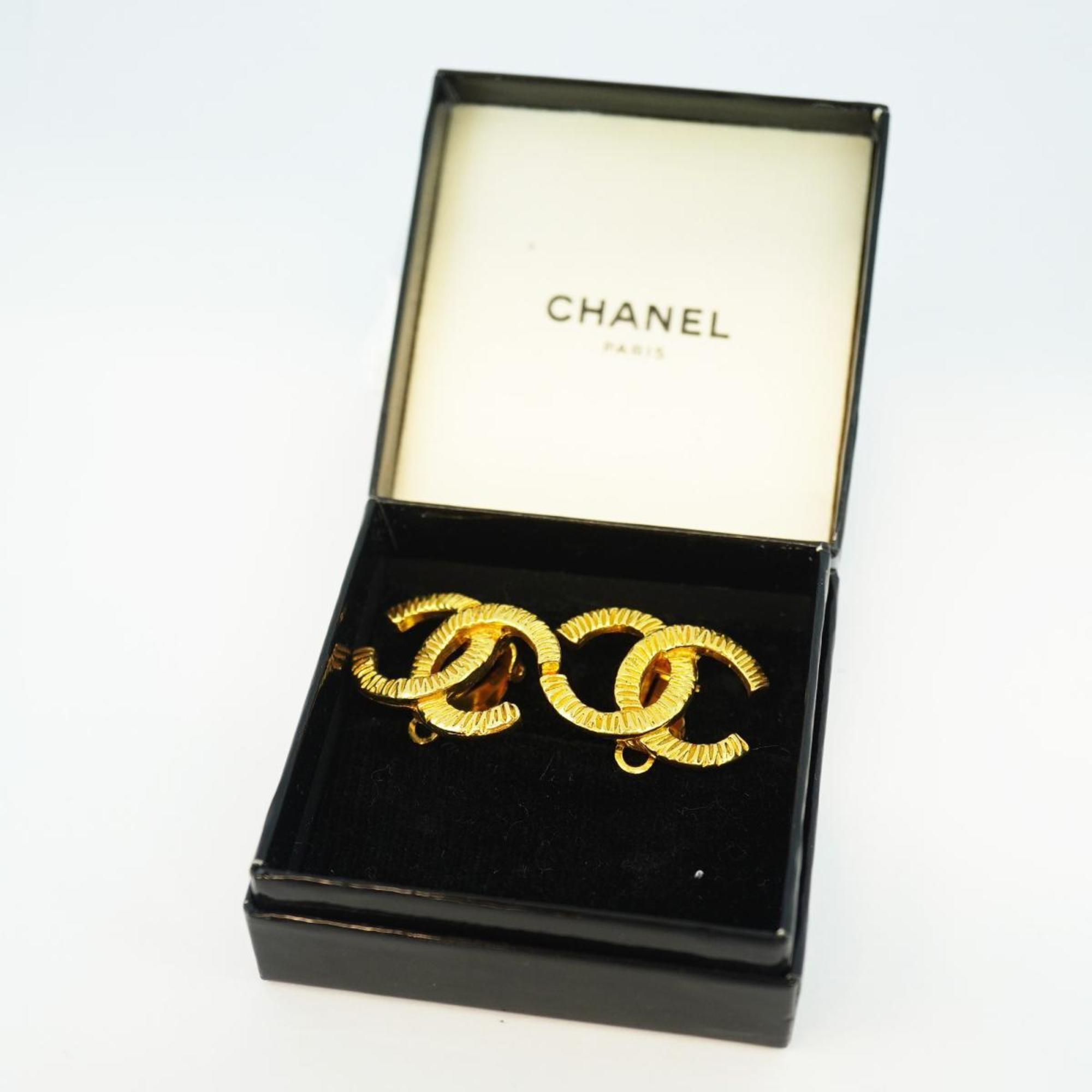 Chanel Earrings Coco Mark GP Plated Gold Women's