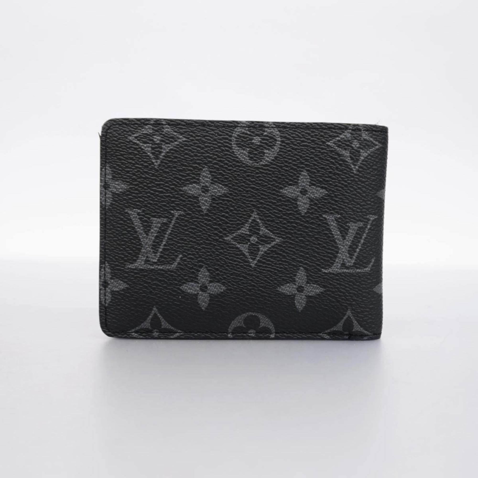 Louis Vuitton Wallet Monogram Eclipse Portefeuille Multiple M61695 Black Men's