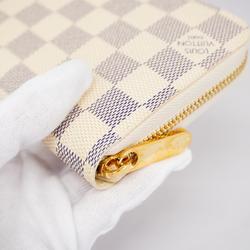 Louis Vuitton Long Wallet Damier Azur Zippy N60019 White Men's Women's