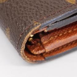 Louis Vuitton Wallet Monogram Porte Monnaie Tresor M61730 Brown Women's