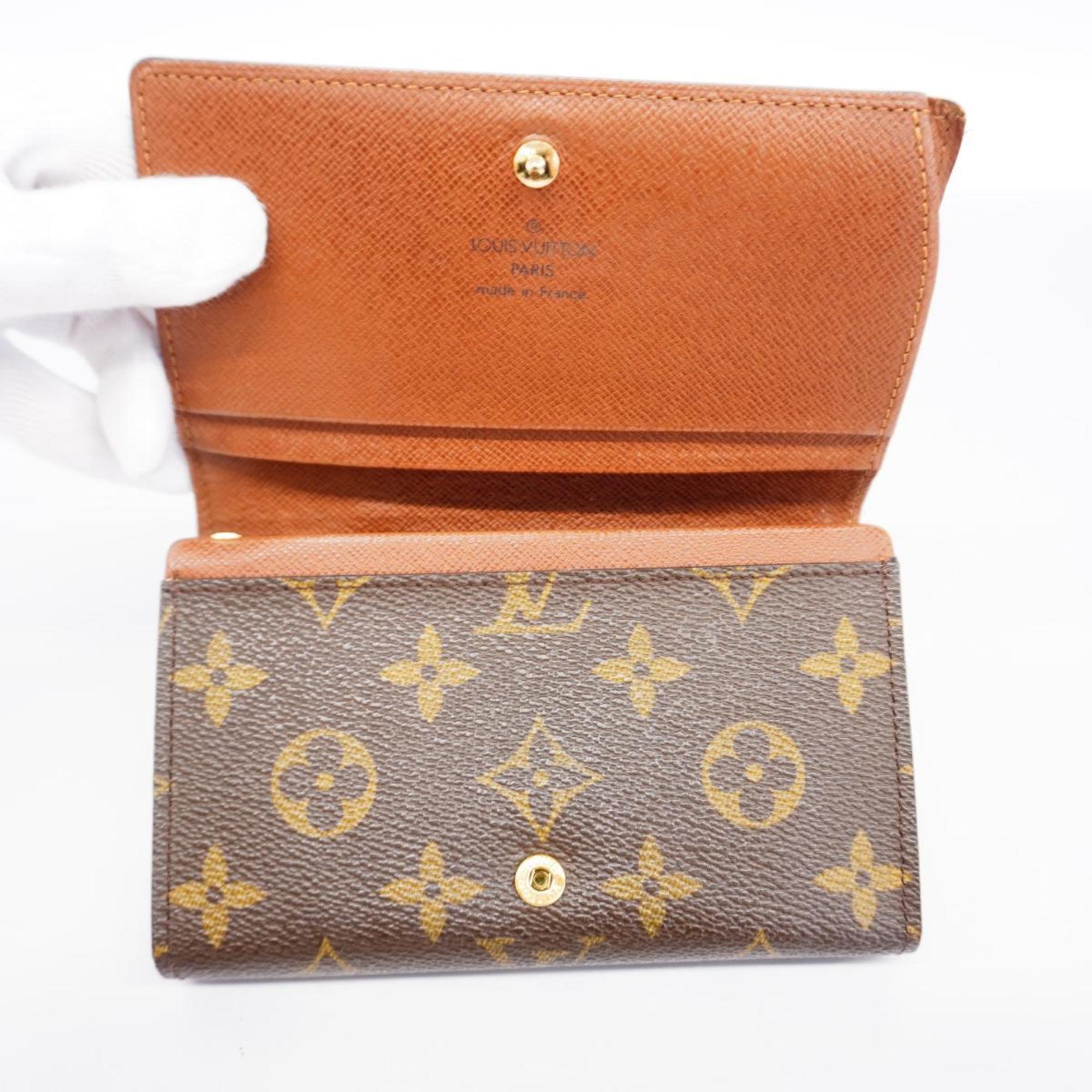 Louis Vuitton Wallet Monogram Porte Monnaie Tresor M61730 Brown Women's