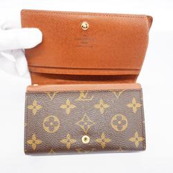 Louis Vuitton Wallet Monogram Porte Monnaie Tresor M61730 Brown Women's