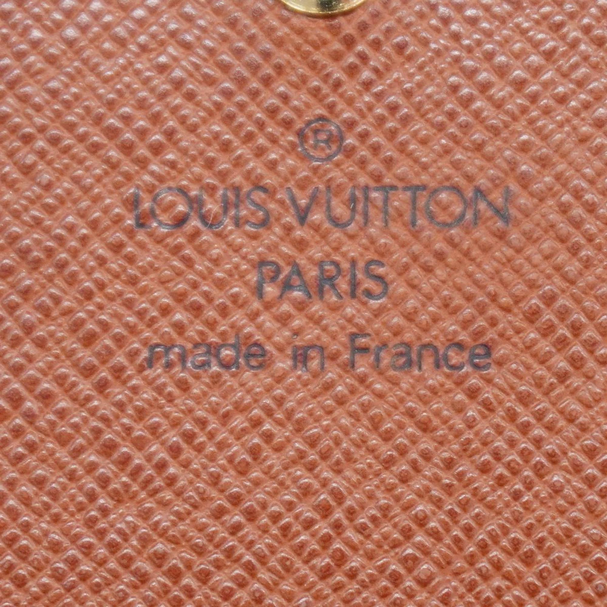 Louis Vuitton Wallet Monogram Porte Monnaie Tresor M61730 Brown Women's