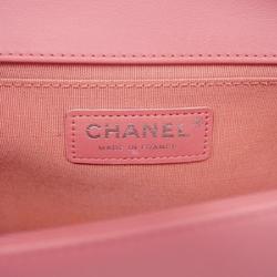 Chanel Shoulder Bag Boy V Stitch Chain Lambskin Pink Women's