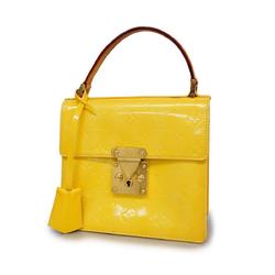 Louis Vuitton Handbag Vernis Spring Street M91068 Lime Yellow Ladies