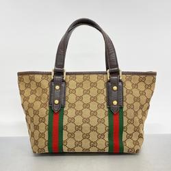 Gucci Handbag GG Canvas Sherry Line 139261 Brown Beige Women's