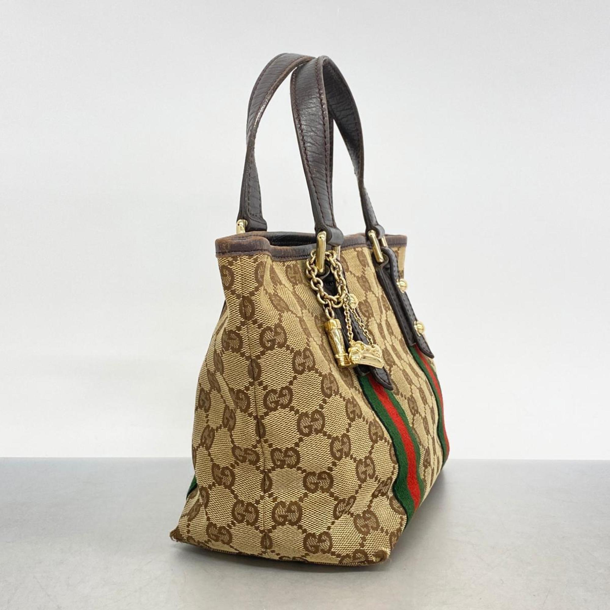 Gucci Handbag GG Canvas Sherry Line 139261 Brown Beige Women's