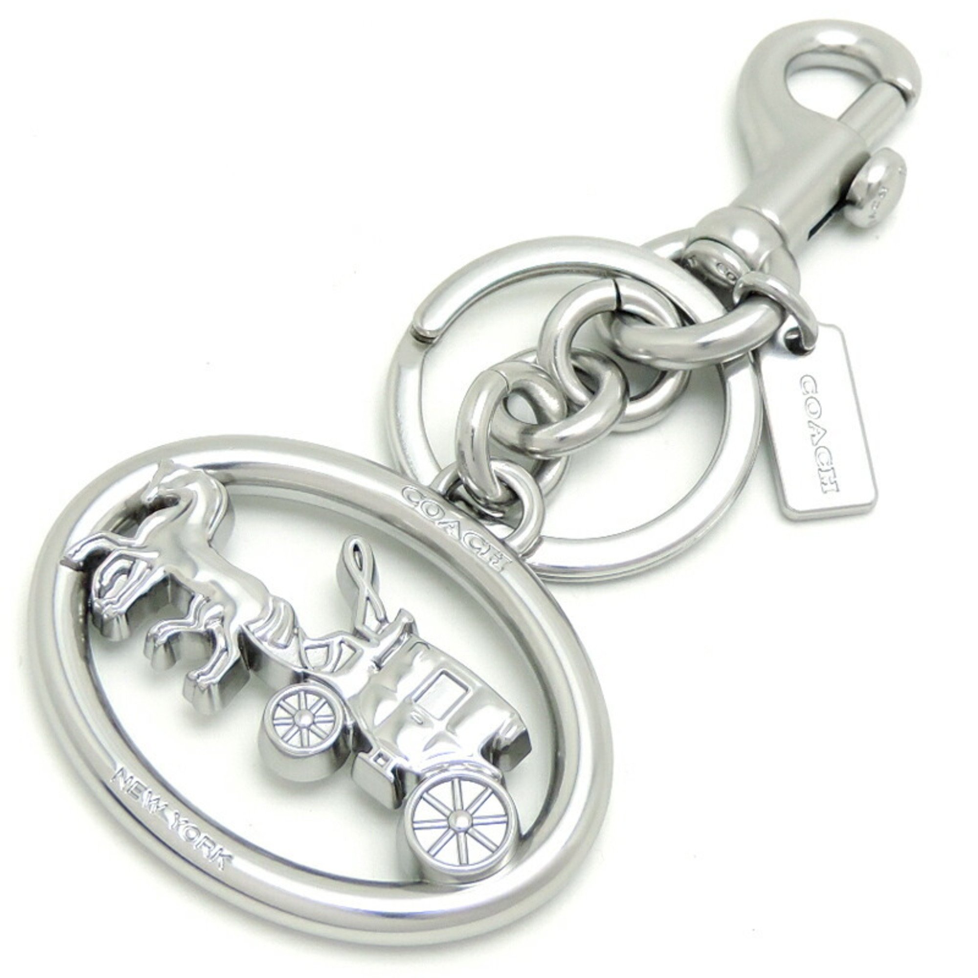 Coach Horse & Carriage Women's and Men's Keychain 5397-SLV Metal Silver