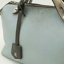 FENDI BY THE WAY Medium Handbag Shoulder Bag Leather Light Blue Charcoal Gray 8BL124 ()