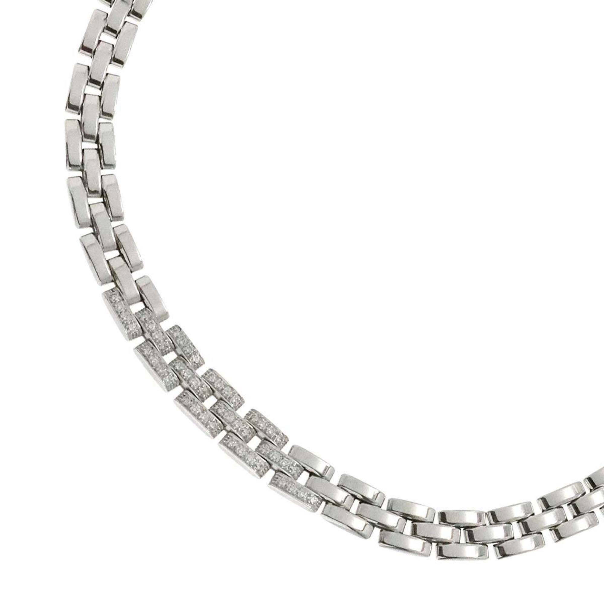 Cartier Maillon Panthere Diamond Necklace 40cm K18 WG White Gold 750