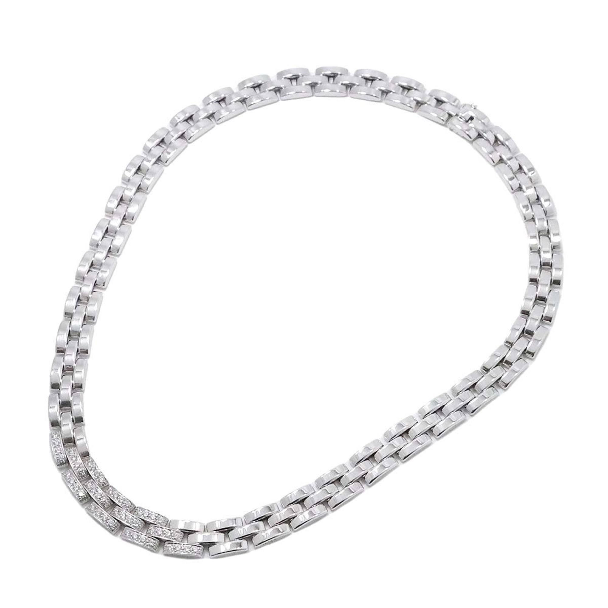 Cartier Maillon Panthere Diamond Necklace 40cm K18 WG White Gold 750