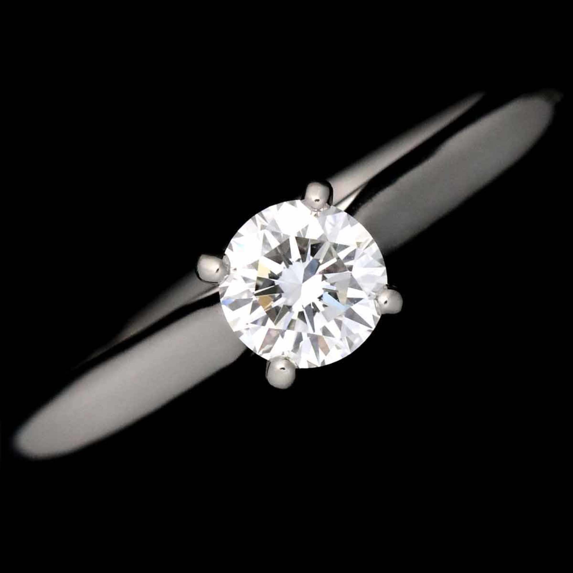 Cartier Solitaire Diamond 0.26ct F/VVS1/VG #50 Ring Pt Platinum Certificate